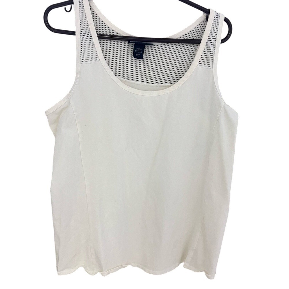LANE BRYANT White Sleeveless with Mesh‎ Top Size 22/24